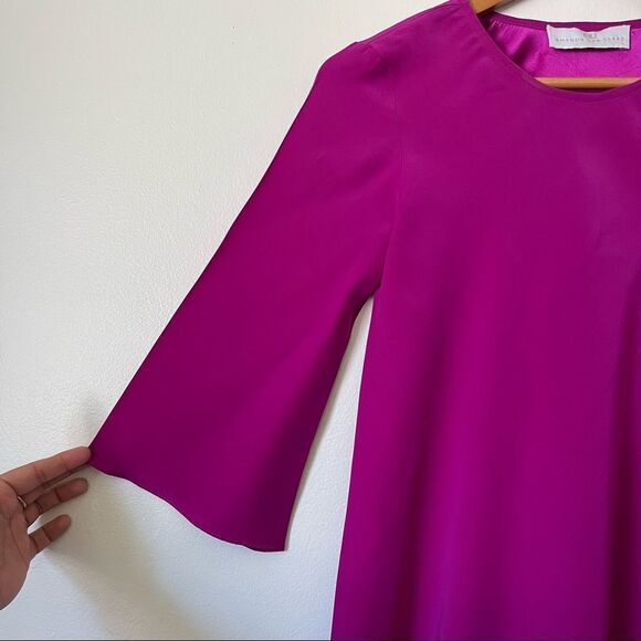 Amanda Uprichards Pink 100% Silk Mini dress X Small preowned - Picture 2 of 5